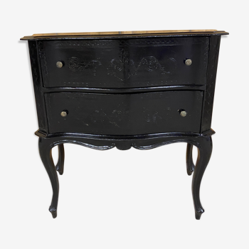 Small chest of drawers Louis XV black