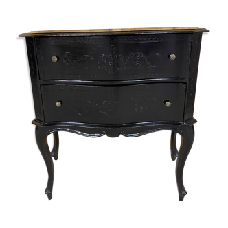Small chest of drawers Louis XV black