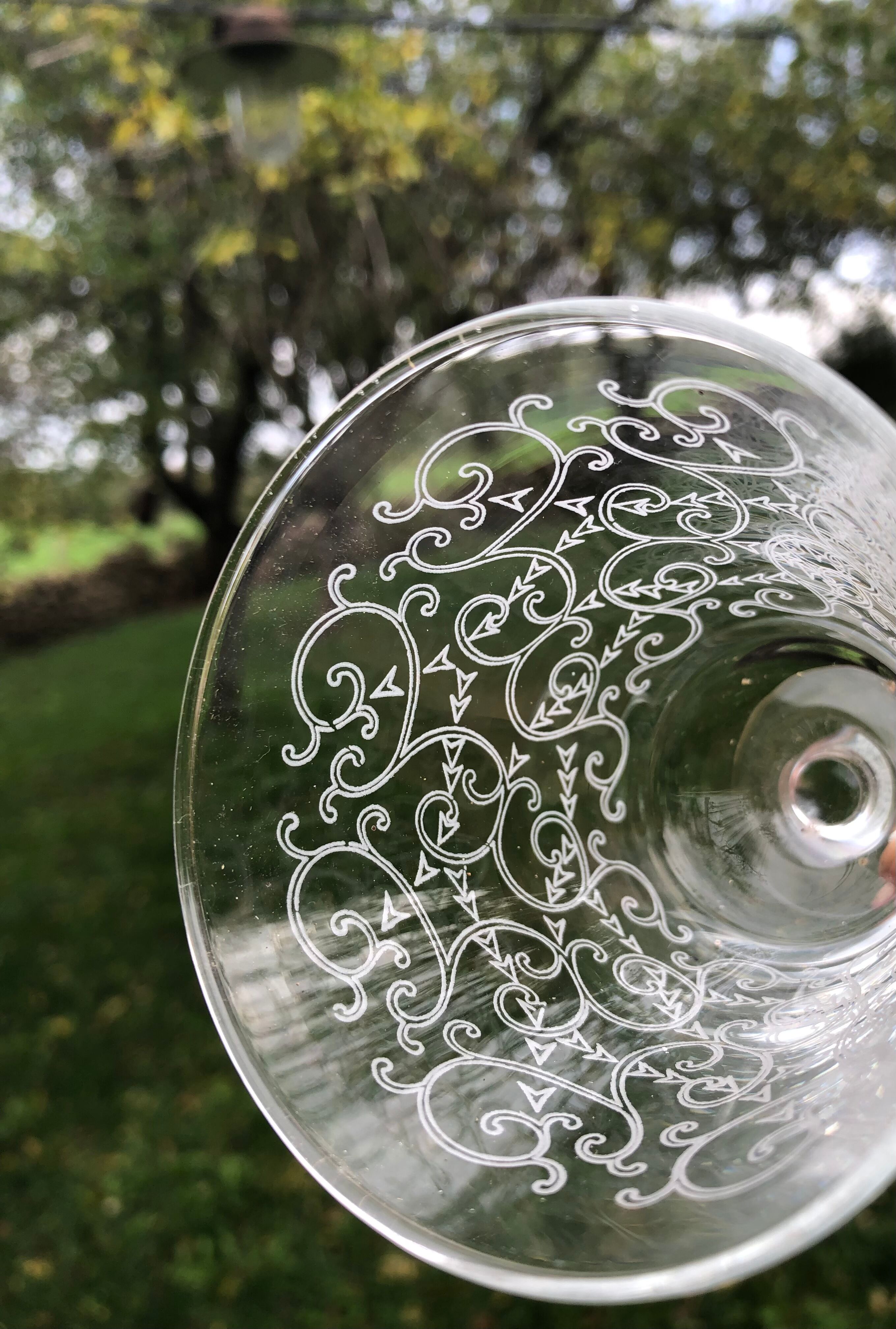 10 baroque stemmed glasses