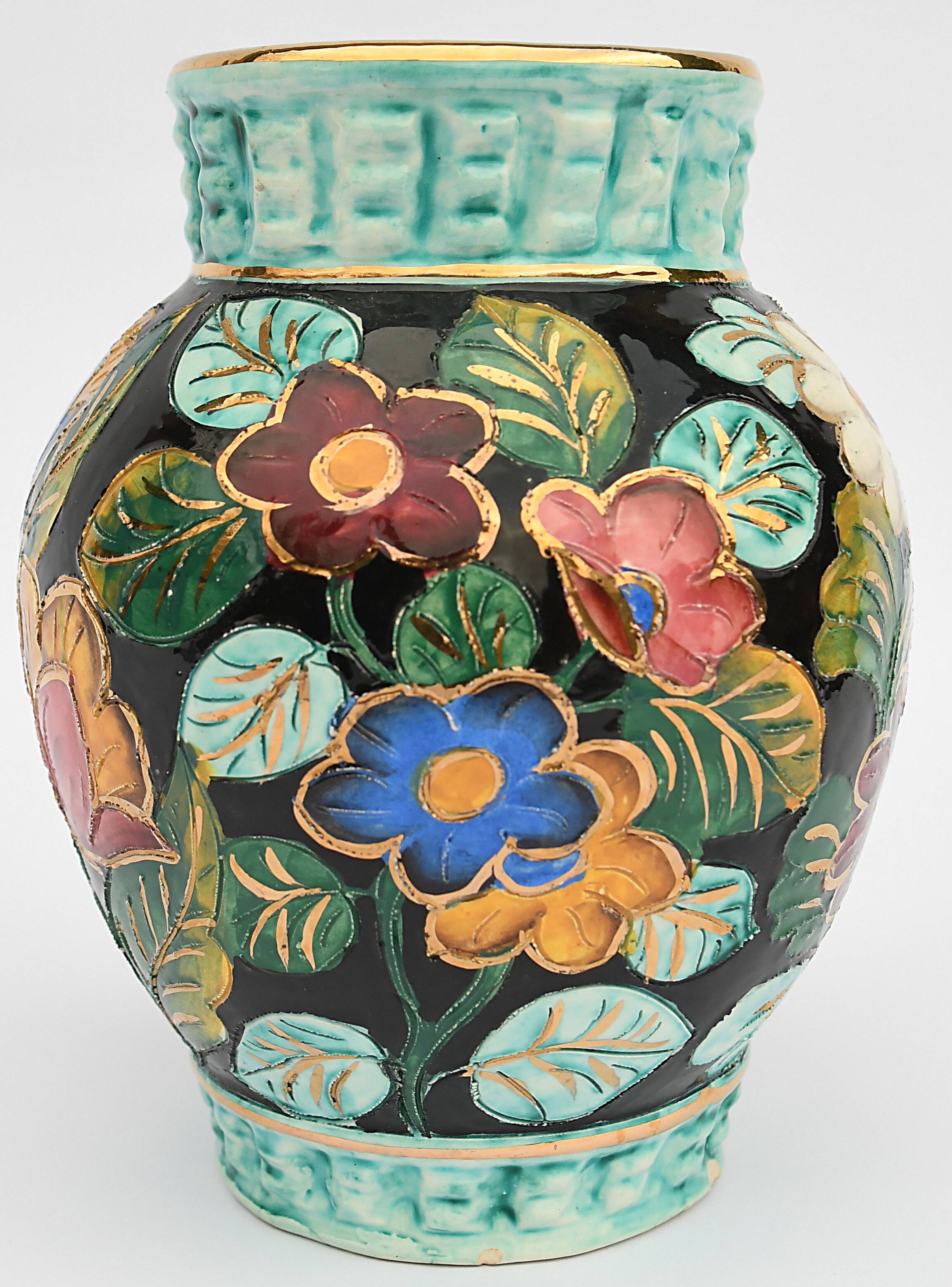 Monaco vase with colorful flower pattern