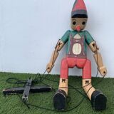 Pinocchio articulated wooden puppet, height 81 cm