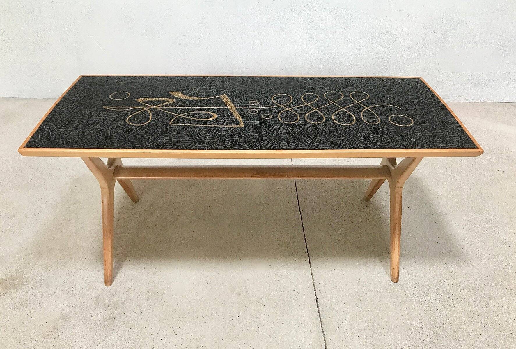 Handcrafted Mosaic coffee table by Berthold Müller, West-Germany 1950s