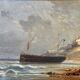 Tableau, Marine sur la côte d’Opale XIX siècle