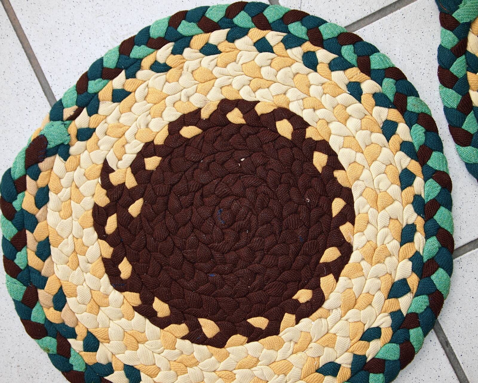 Coussins de chaise tressés américains antiques faits main 38cm (1940s)