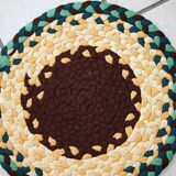 Coussins de chaise tressés américains antiques faits main 38cm (1940s)