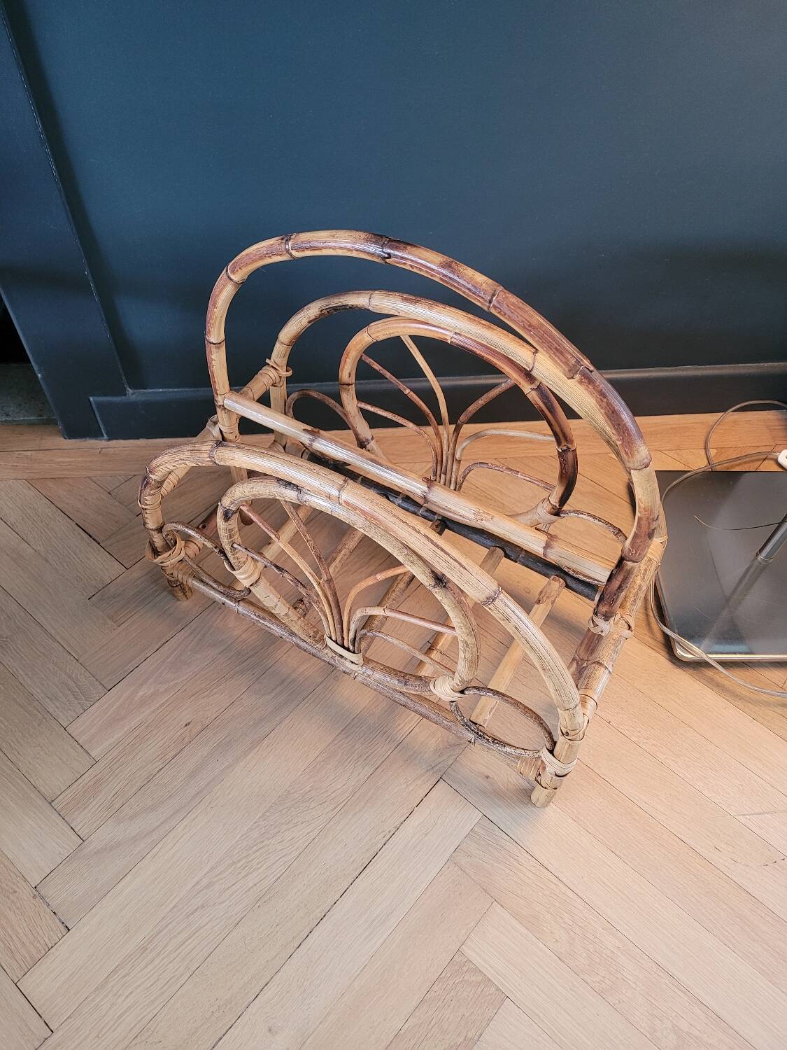 Vintage bamboo magazine rack