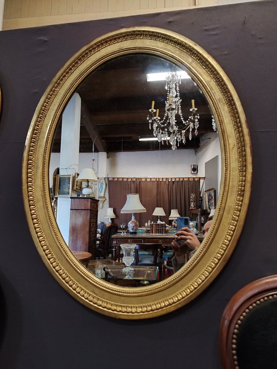 Louis philippe oval mirror at la feuille d'or