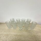 Set of 9 bark glass drink glasses by Goebel charlottenhutte, 1970s, Germany