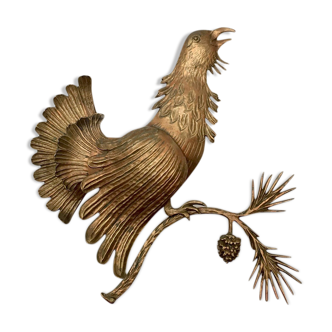 Brass cast wall capercaillie cock