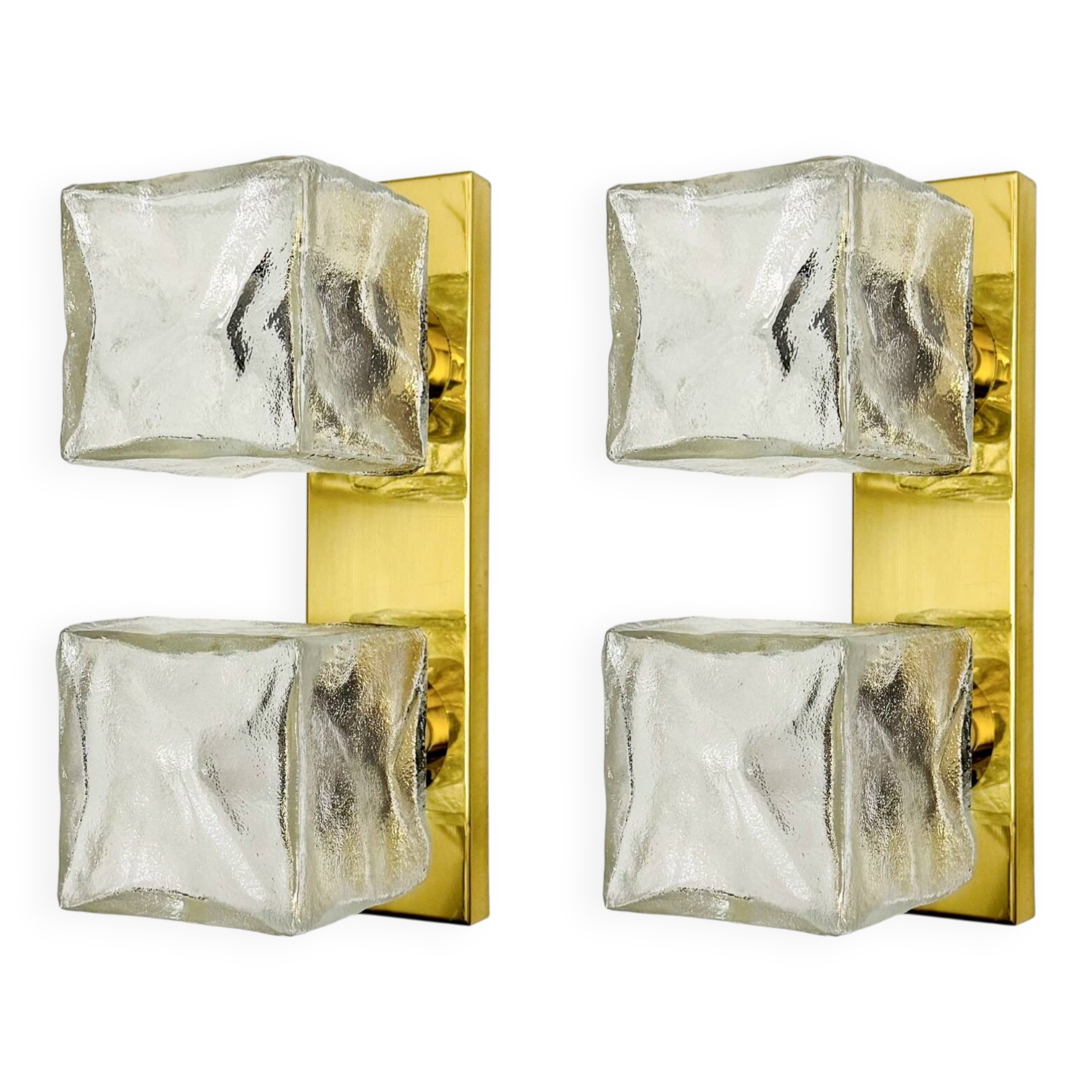 Ensemble de 2 appliques murales ou plafonniers Ice Cube de J.T. Kalmar