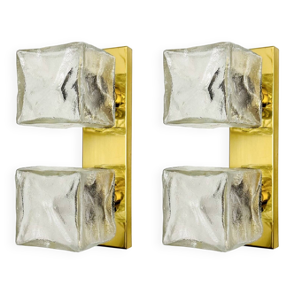 Ensemble de 2 appliques murales ou plafonniers Ice Cube de J.T. Kalmar