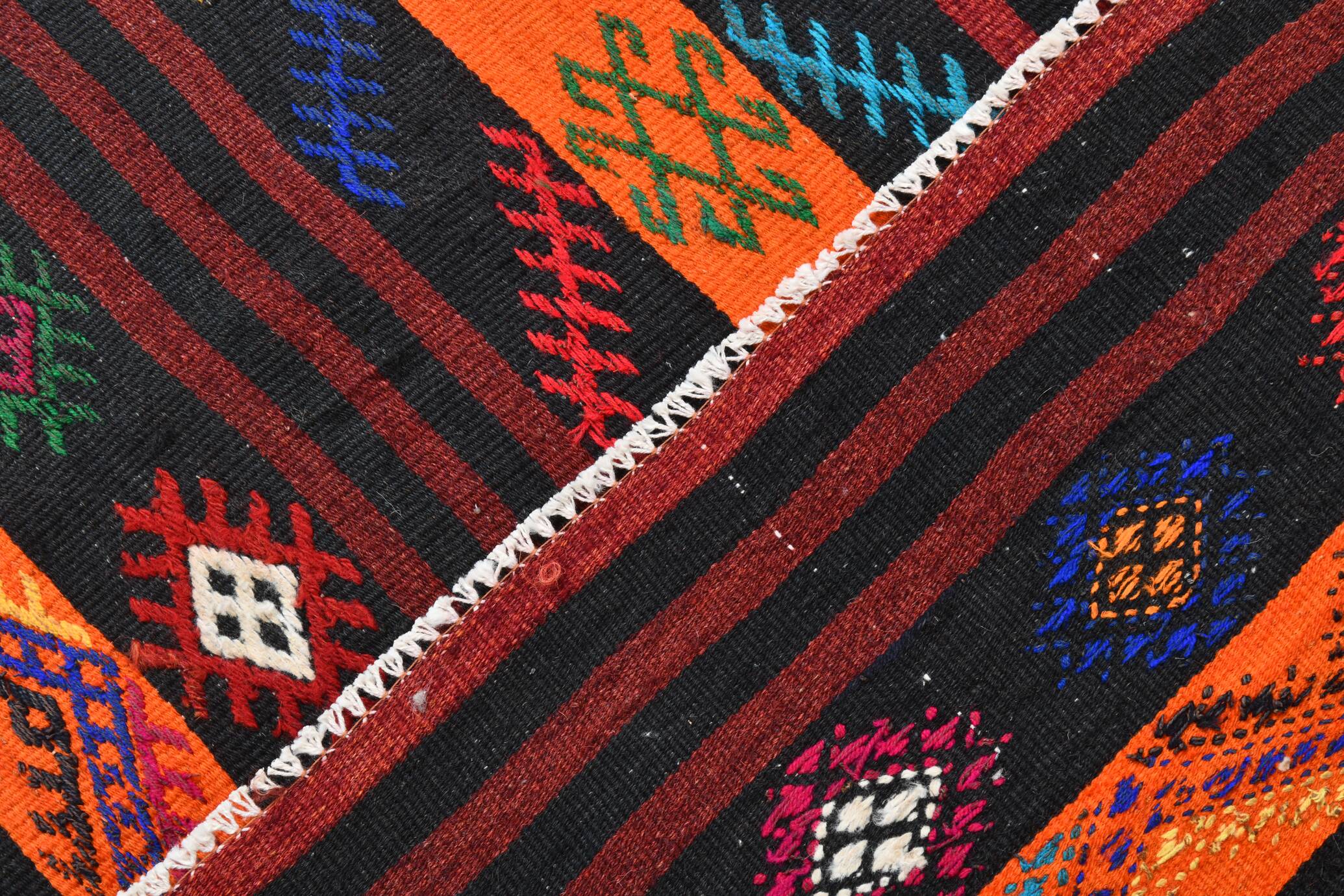 Rug For Hallway Orange Kilim Runner Rug, 119x371Cm