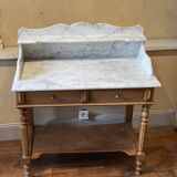 Louis Philip style marble top dressing table or dressing table with walnut base