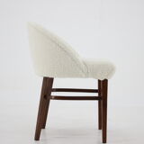 Beech Chair in Sheepskin Fabric, Denmark 1960