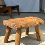 Small side table or stool in blond teak H:30 L43 l27