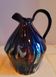 Antique pitcher carafe in midnight blue marbled ceramic