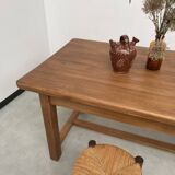 Solid pine table with its extension, 1950s