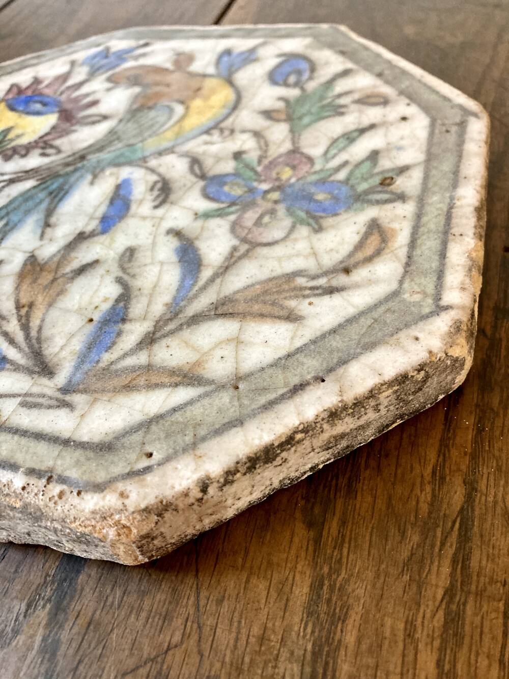 Ancient Persian tile in glazed earthenware