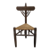 Chaise d'angle tripode XIX bois tourné jonc hollande