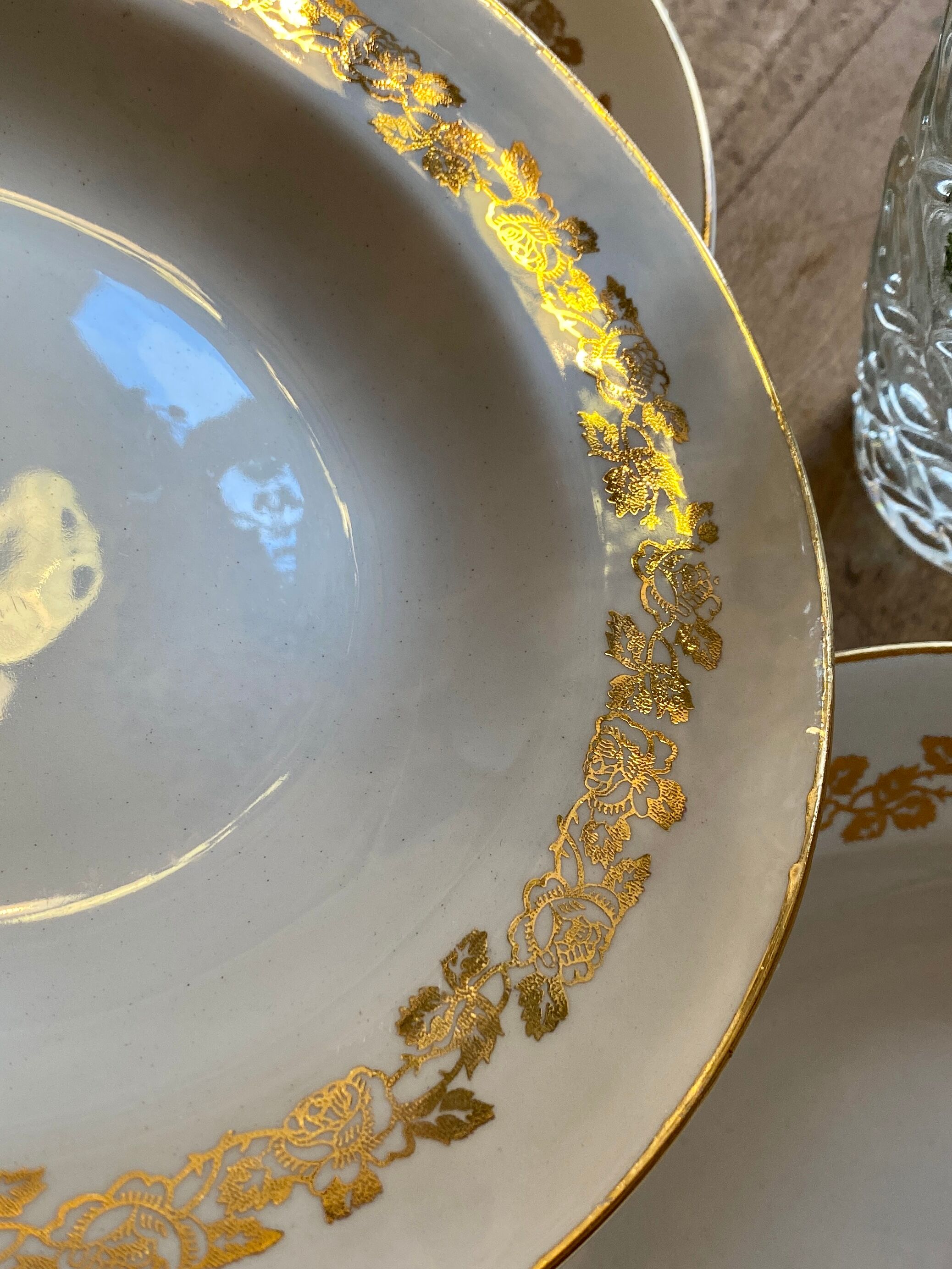 Set of 6 vintage hollow plates Moulin des Loups