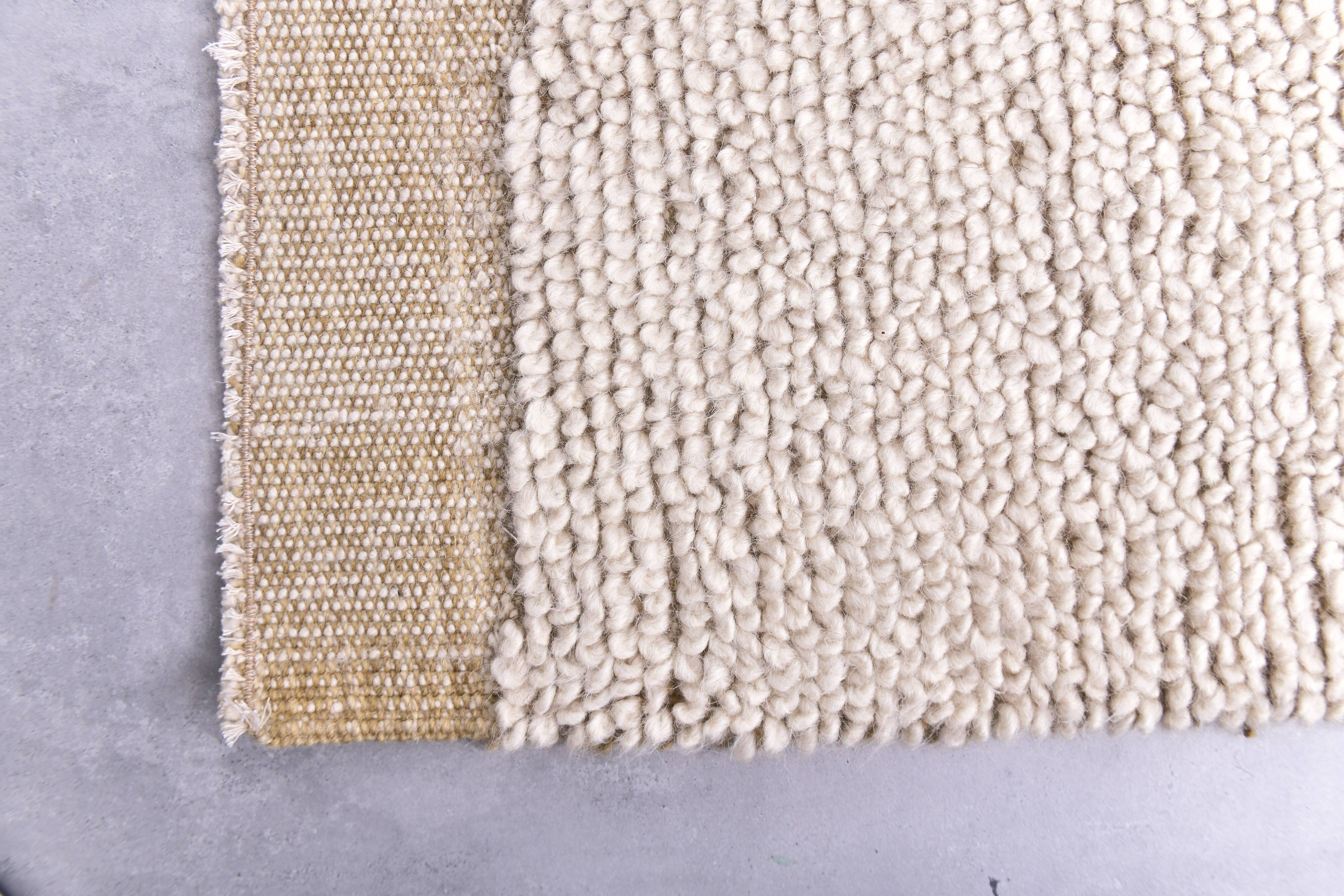 9x10 Mustard Beige Handmade Wool Moroccan Rug, 278x298Cm