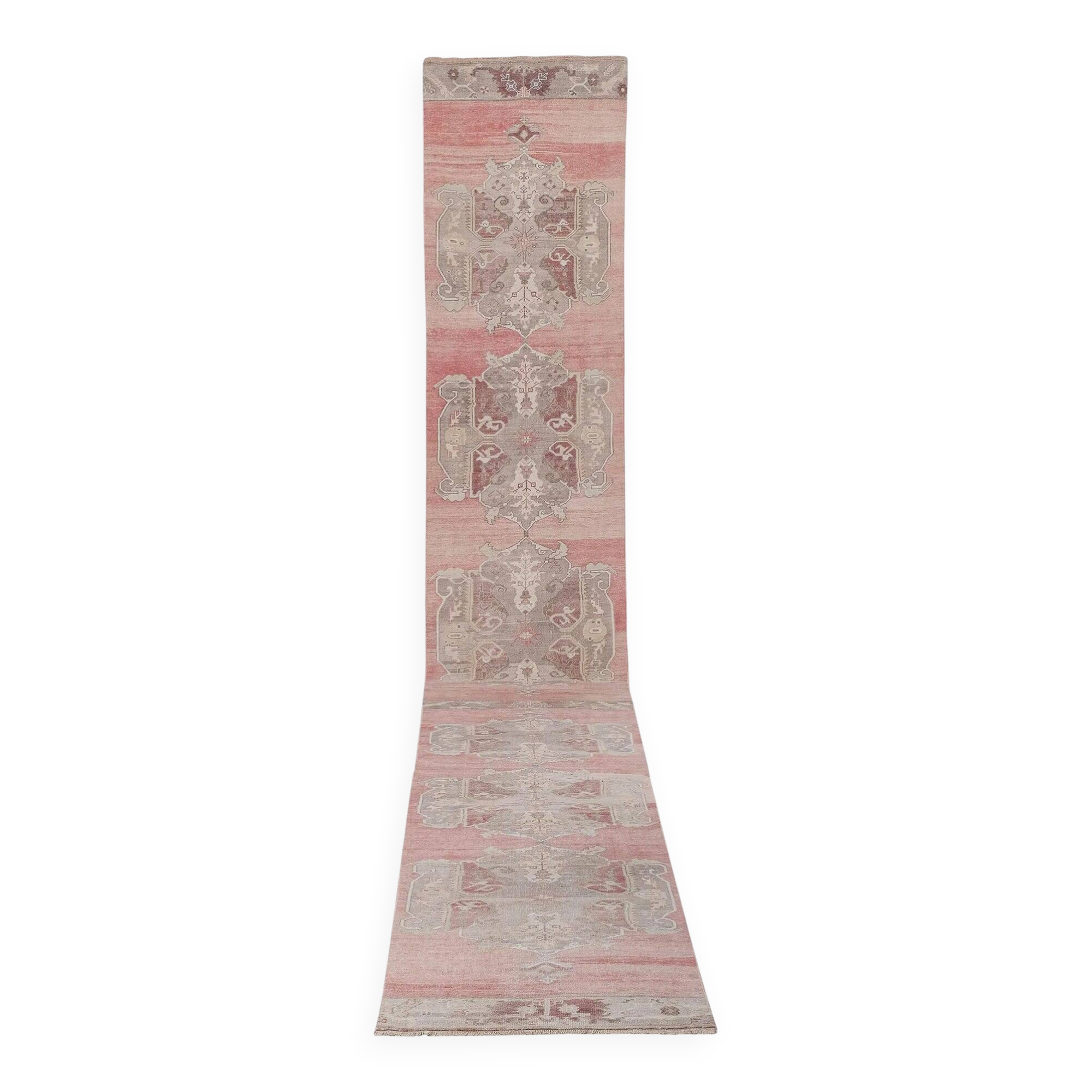 Vintage Turkish hallway rug 100x718 cm