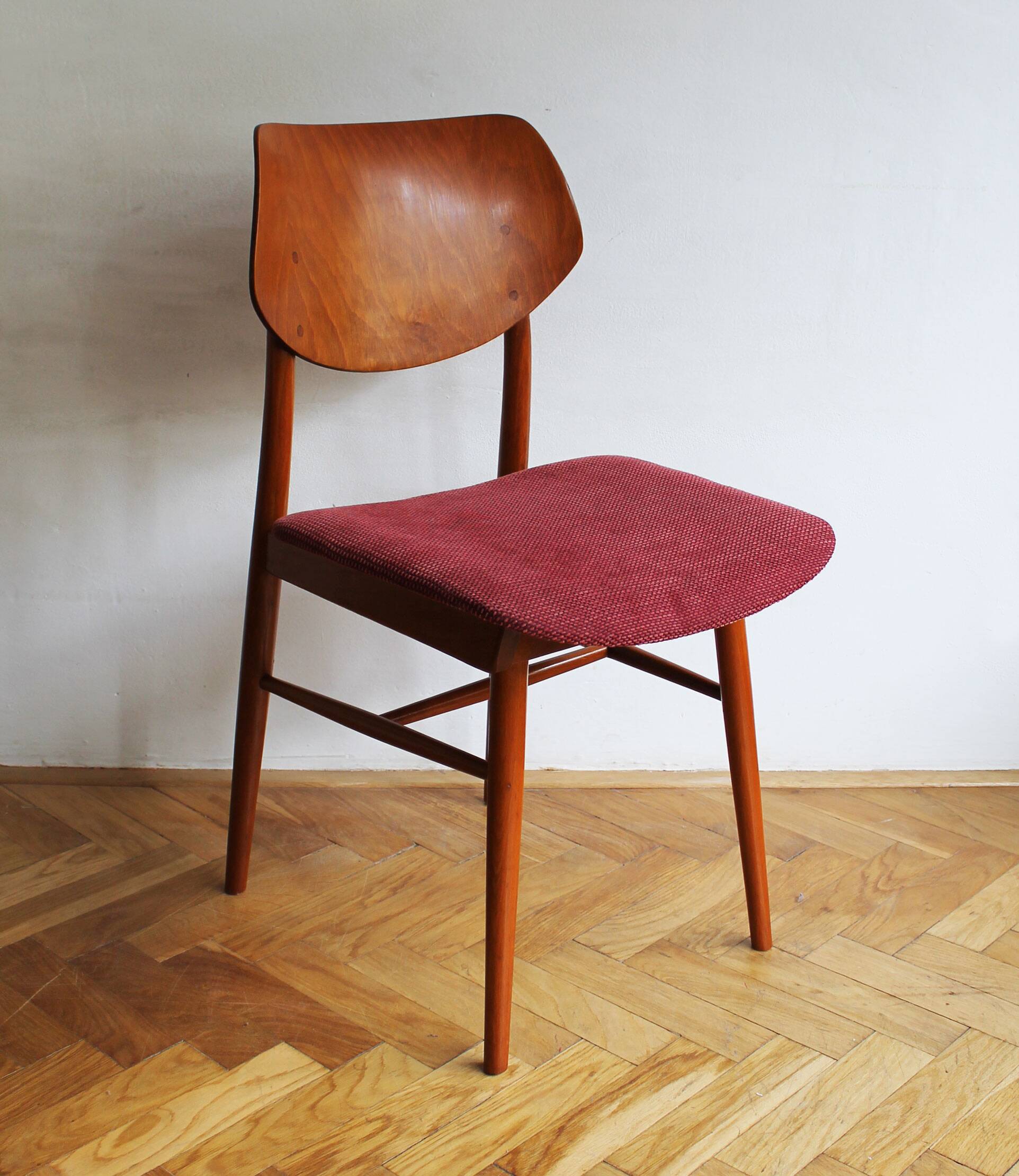 Set of Four 1960s Czech Dining Chairs by TON with Scandi Influence