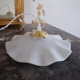 Vintage white opaline pendant lamp
