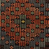 7x10 Green & Burgundy Handmade Wool Kilim Rug, 220x296Cm