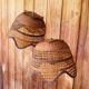 Vintage rattan suspension duo.
