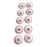 flat plates Digoin Sarreguemines Cibon – red roses decoration – vai