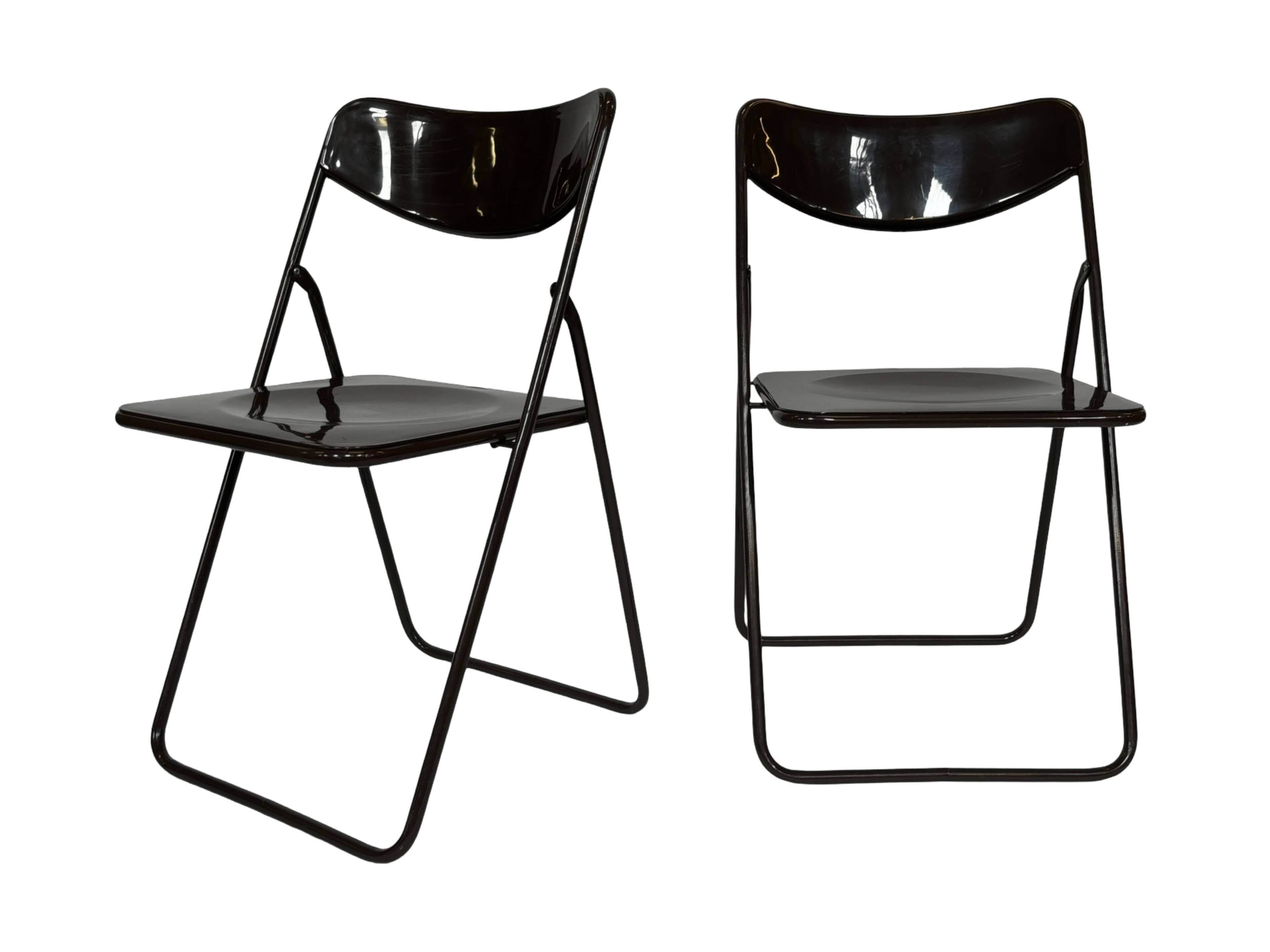 Vintage Ted Folding chairs Niels Gammelgaard for Ikea - Set of four - in Dark Brown