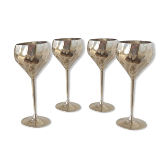 Lot 4 vintage copper and silver glasses from the 70s