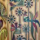 Screen decorated with wool threads, “Huichol” art, Sofia Ribeira, 124 cm