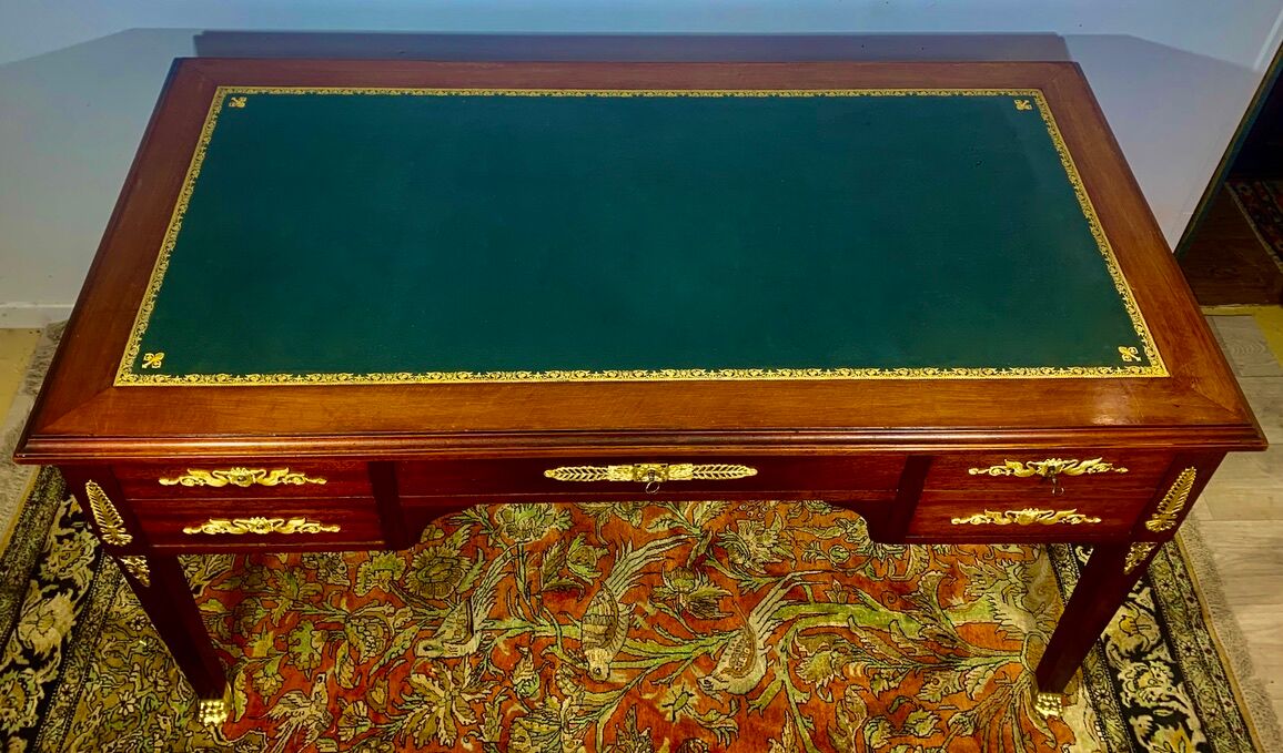 Empire style desk Return from Egypt, double-sided, mahogany, gilded bronzes
