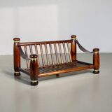 Wood and brass sofa frame, Italy, 1970s