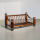 Wood and brass sofa frame, Italy, 1970s