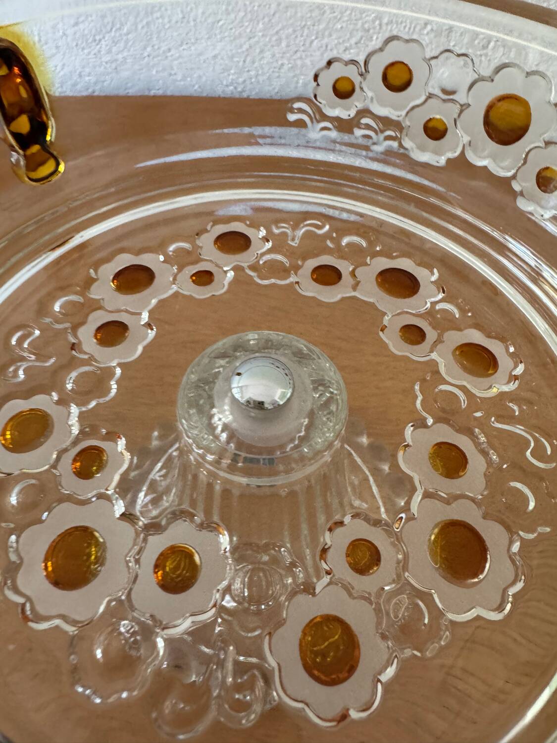 60s crystal glass footed bowl