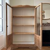 Armoire vitrée en chêne brut (rénovée)
