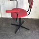 Set de 2 chaises de bureau pivotantes rouge et noir en skaï et métal, années 1960