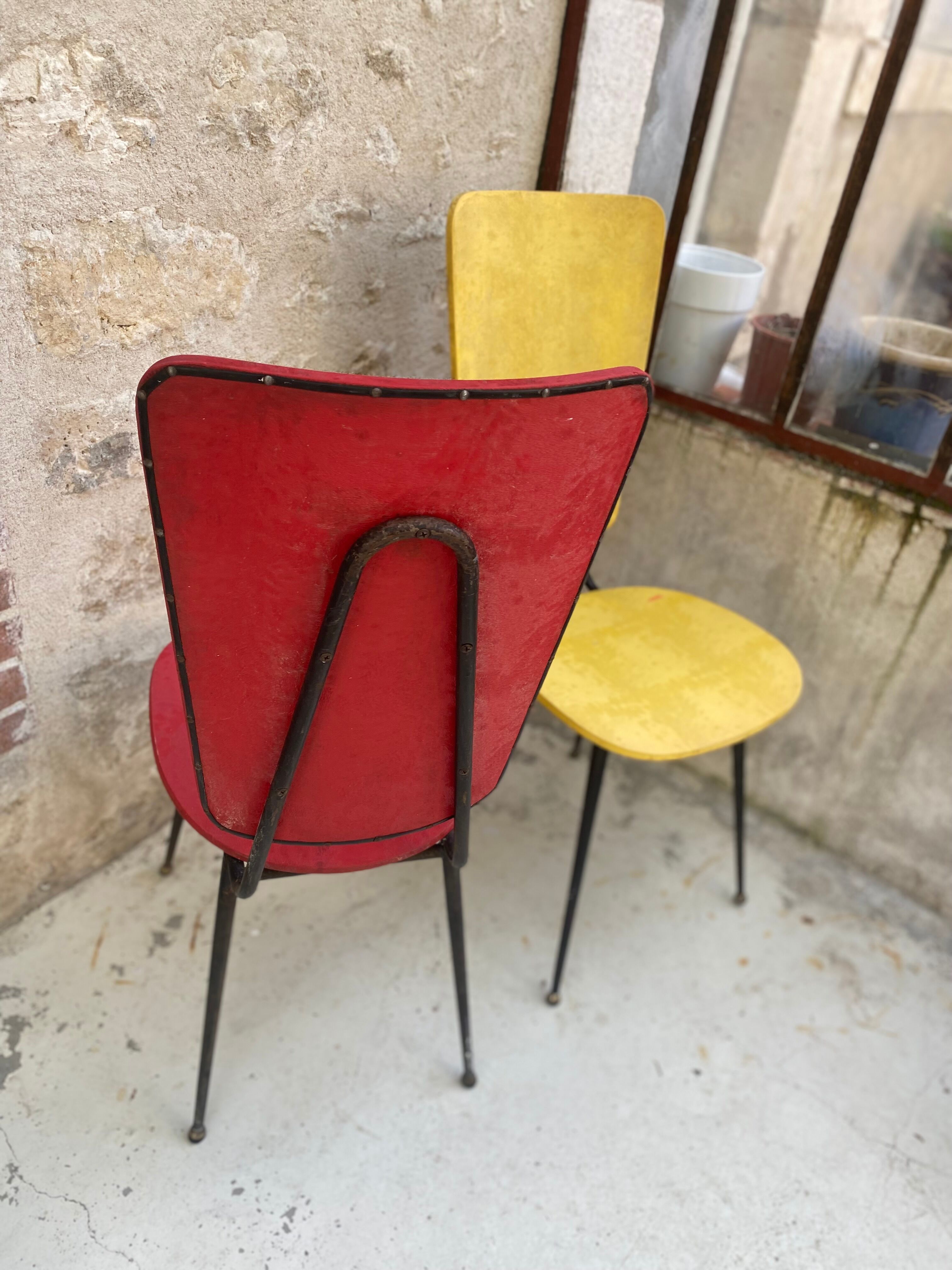 Pair of chairs skaï 1950/60