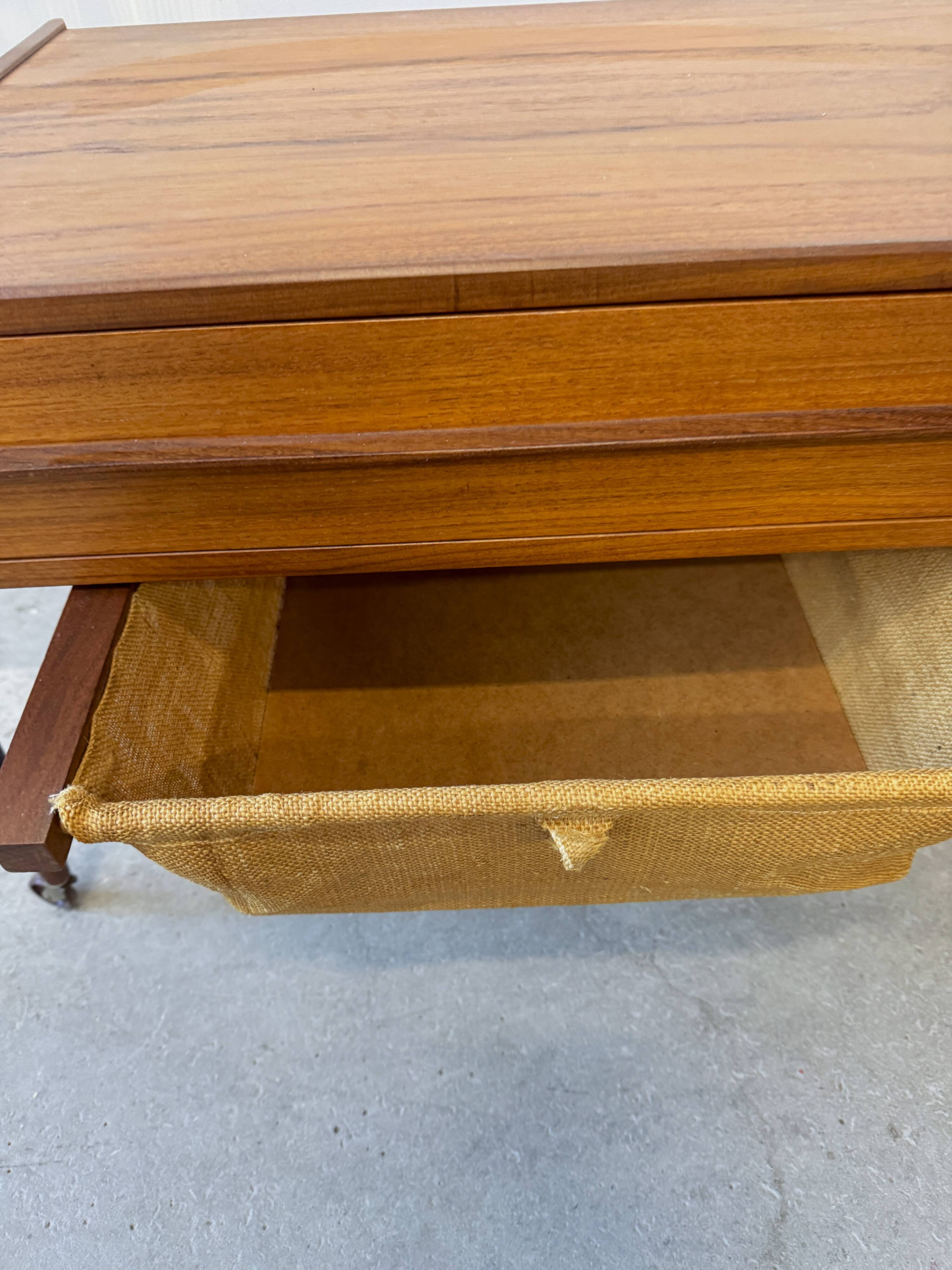 Mobile sewing table, N. Simonsen, Denmark 1960s, mid-century, vintage