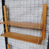 Wooden and metal wall shelf