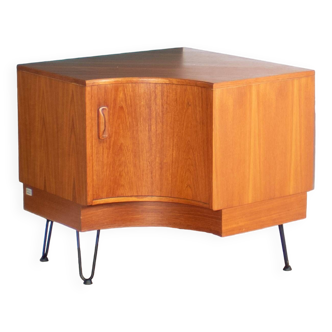 Meuble d'angle rétro en teck des années 1960 G Plan Fresco, meuble à boissons sur pieds en épingle à cheveux
