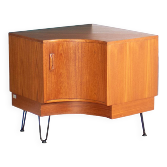 Retro Teak 1960s G Plan Fresco Corner Unit Bar Drinks Cabinet On Hairpin Legs