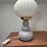 White globe table lamp