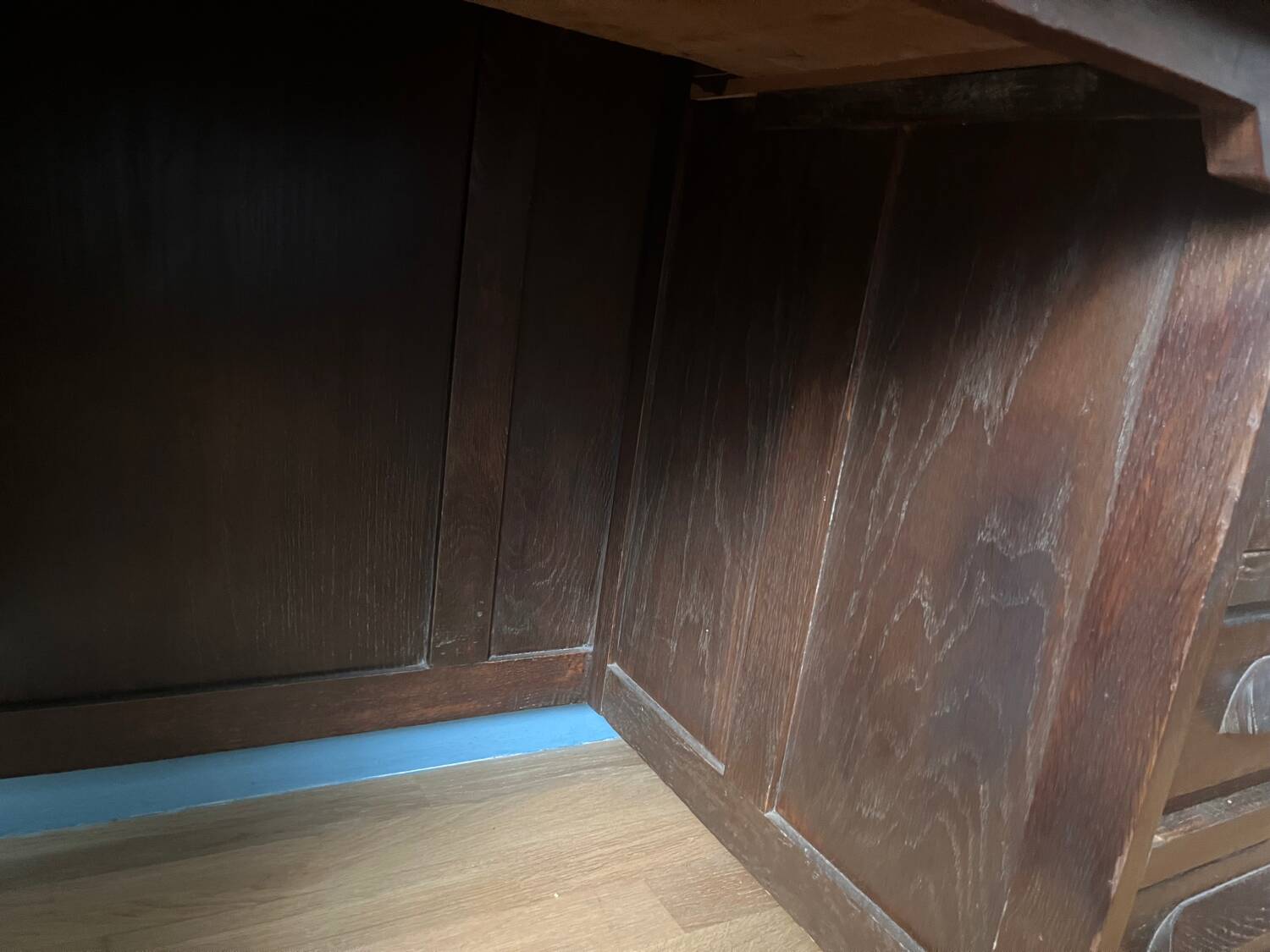1940s accounting desk in oak and dark oak veneer
