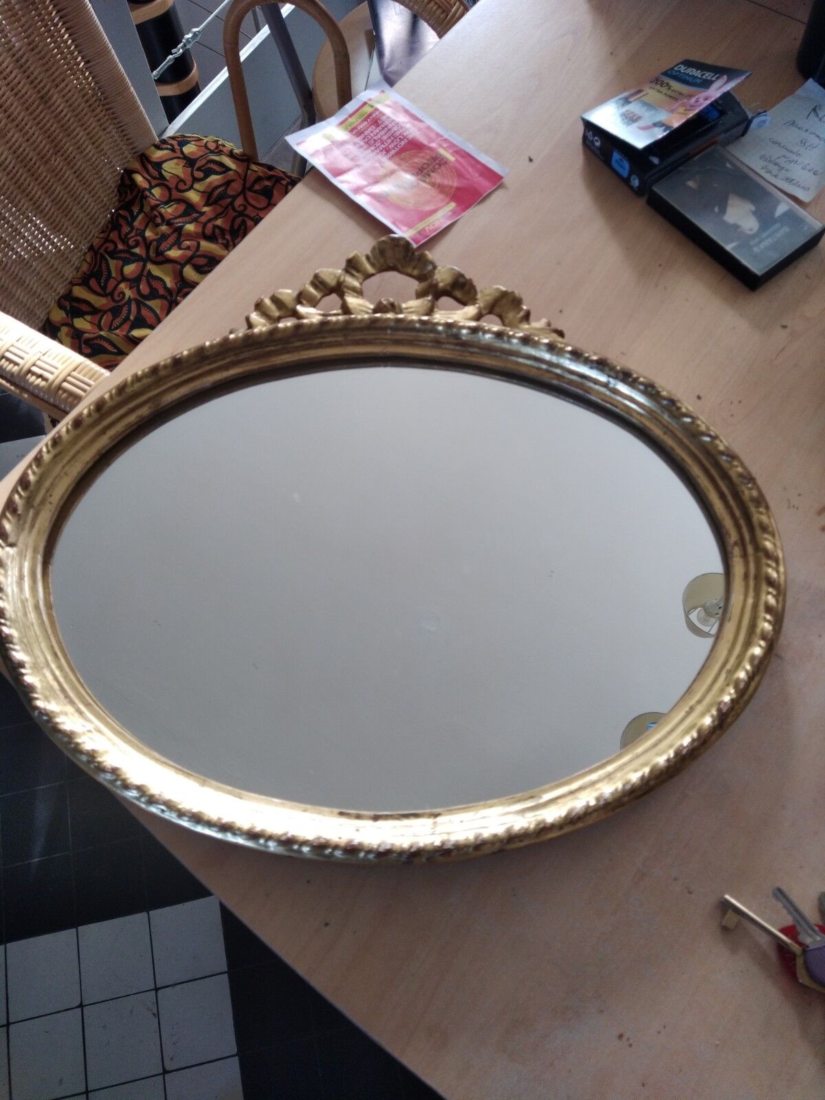Oval mirror Louis XVI gilded