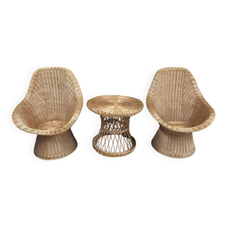 Rattan, wicker lounge set