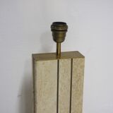 Travertine and brass, 1970's table lamp